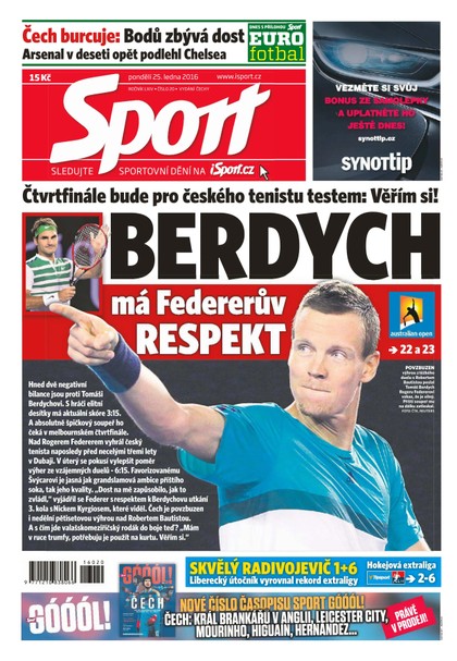 E-magazín Sport - 25.1.2016 - CZECH NEWS CENTER a. s.