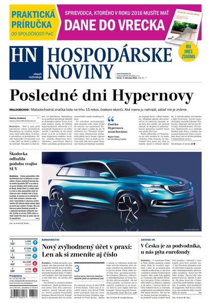 E-magazín Hospodárske noviny 03.02.2016 - MAFRA Slovakia, a.s.
