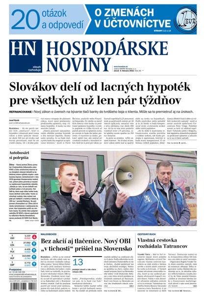 E-magazín Hospodárske noviny 09.02.2016 - MAFRA Slovakia, a.s.