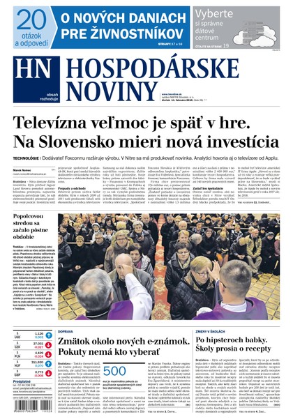 E-magazín Hospodárske noviny 11.02.2016 - MAFRA Slovakia, a.s.