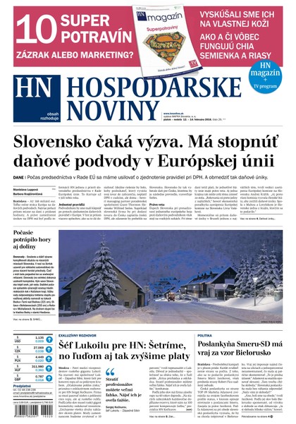 E-magazín Hospodárske noviny 12.02.2016 - MAFRA Slovakia, a.s.