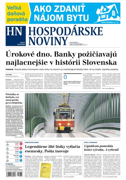 E-magazín Hospodárske noviny 17.02.2016 - MAFRA Slovakia, a.s.