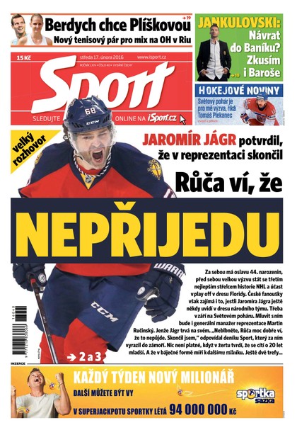 E-magazín Sport - 17.2.2016 - CZECH NEWS CENTER a. s.