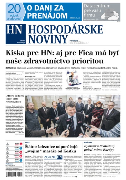 E-magazín Hospodárske noviny 18.02.2016 - MAFRA Slovakia, a.s.