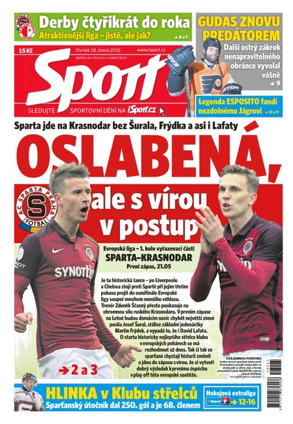 E-magazín Sport - 18.2.2016 - CZECH NEWS CENTER a. s.