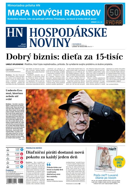 E-magazín Hospodárske noviny 22.02.2016 - MAFRA Slovakia, a.s.