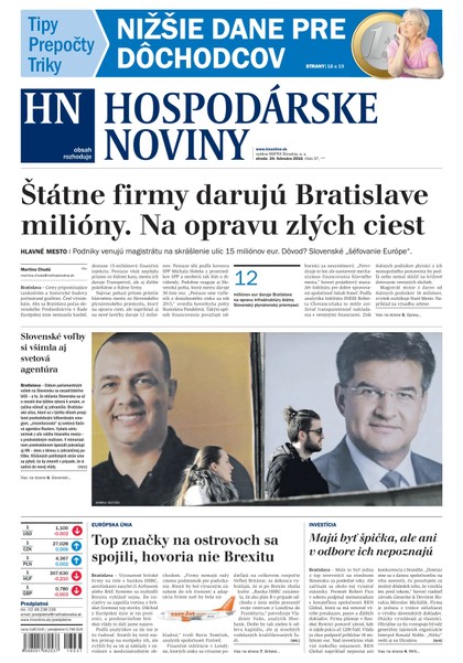 E-magazín Hospodárske noviny 24.02.2016 - MAFRA Slovakia, a.s.