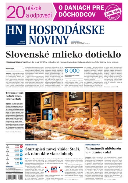 E-magazín Hospodárske noviny 25.02.2016 - MAFRA Slovakia, a.s.
