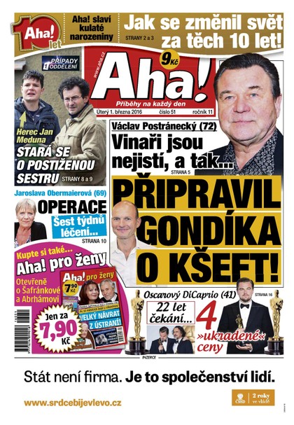 E-magazín AHA! - 1.3.2016 - CZECH NEWS CENTER a. s.
