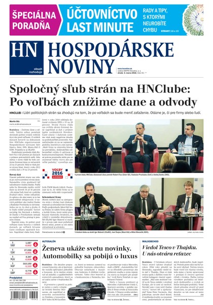 E-magazín Hospodárske noviny 02.03.2016 - MAFRA Slovakia, a.s.
