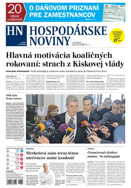 E-magazín Hospodárske noviny 15.03.2016 - MAFRA Slovakia, a.s.