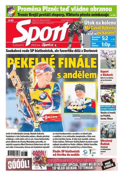 E-magazín Sport - 15.3.2016 - CZECH NEWS CENTER a. s.