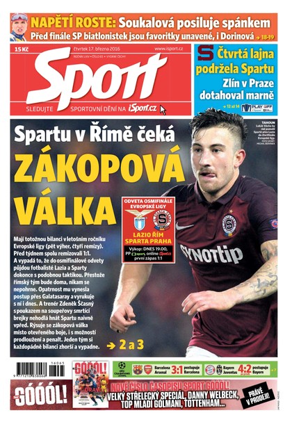 E-magazín Sport - 17.3.2016 - CZECH NEWS CENTER a. s.
