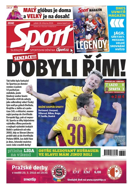 E-magazín Sport - 18.3.2016 - CZECH NEWS CENTER a. s.