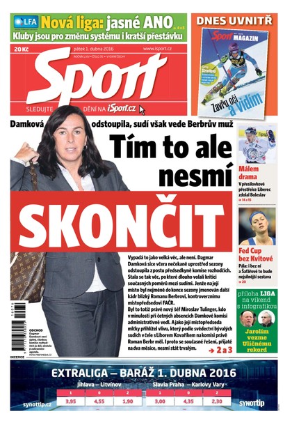 E-magazín Sport - 1.4.2016 - CZECH NEWS CENTER a. s.