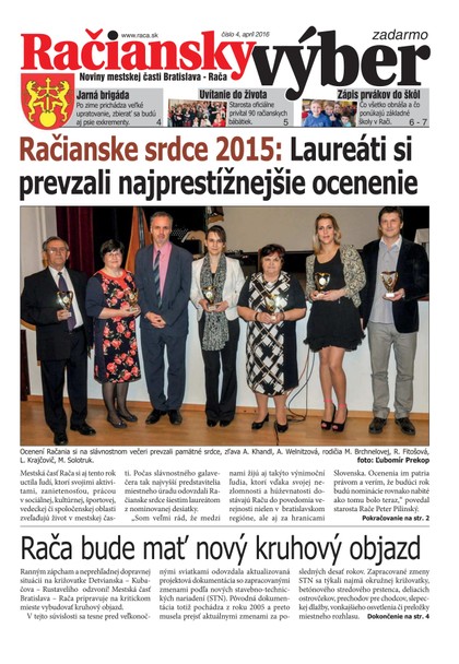 E-magazín 4, 2016 - Miestny úrad Bratislava - Rača