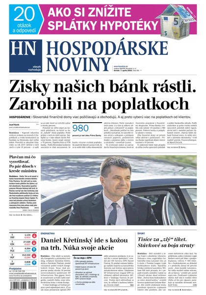 E-magazín Hospodárske noviny 07.04.2016 - MAFRA Slovakia, a.s.