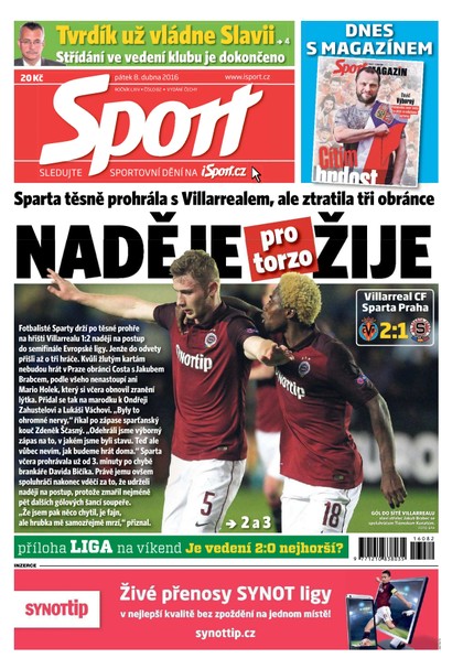 E-magazín Sport - 8.4.2016 - CZECH NEWS CENTER a. s.