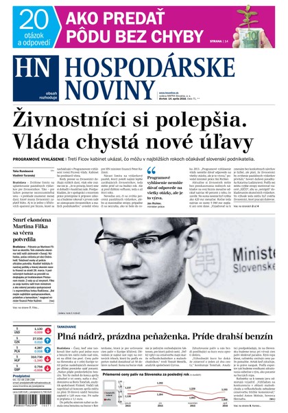 E-magazín Hospodárske noviny 14.4.2016 - MAFRA Slovakia, a.s.