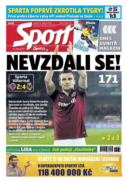E-magazín Sport - 15.4.2016 - CZECH NEWS CENTER a. s.