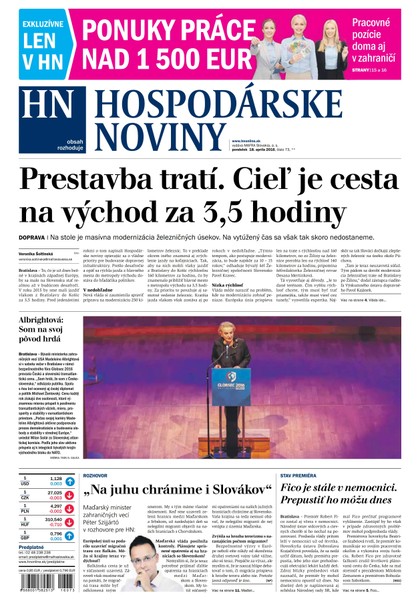 E-magazín Hospodárske noviny 18.04.2016 - MAFRA Slovakia, a.s.