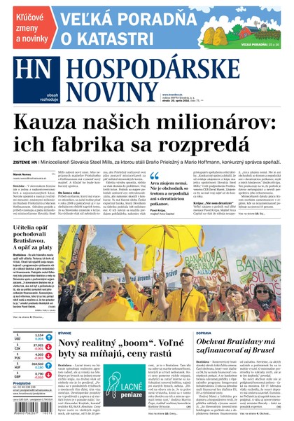 E-magazín Hospodárske noviny 20.04.2016 - MAFRA Slovakia, a.s.