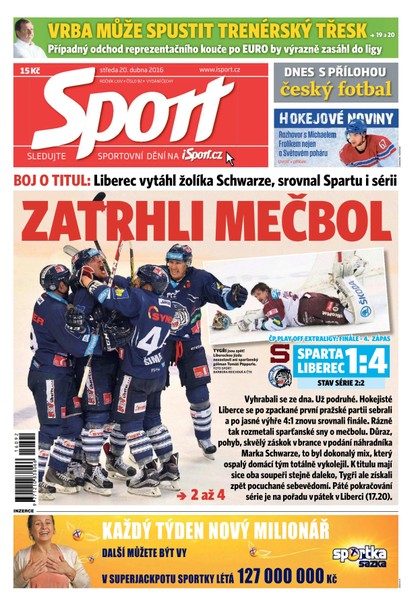E-magazín Sport - 20.4.2016 - CZECH NEWS CENTER a. s.