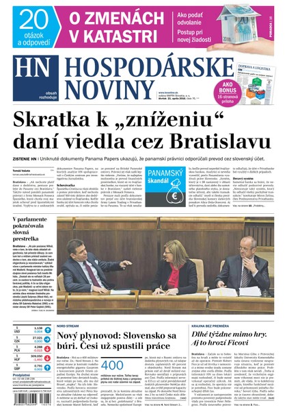 E-magazín Hospodárske noviny 21.04.2016 - MAFRA Slovakia, a.s.