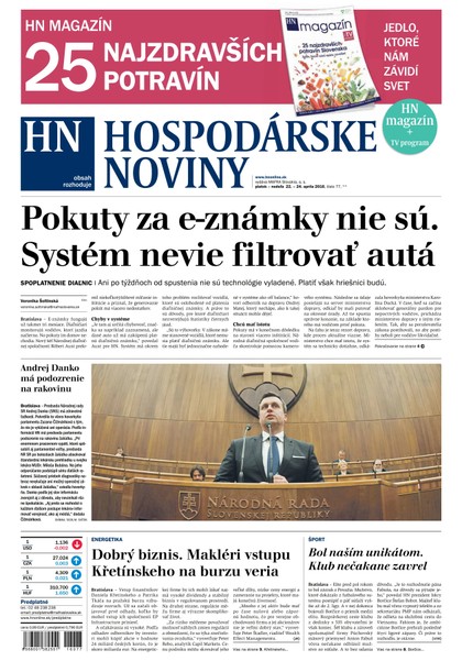 E-magazín Hospodárske noviny 22.04.2016 - MAFRA Slovakia, a.s.