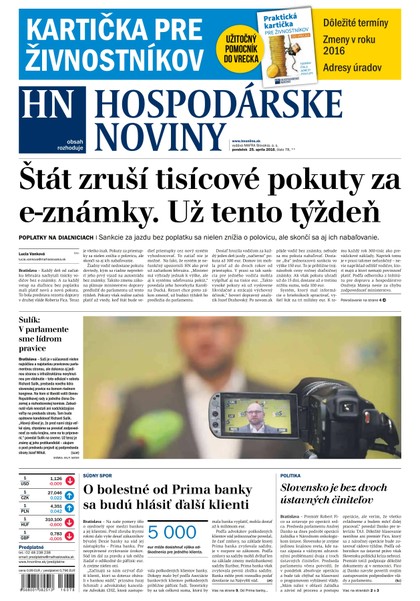 E-magazín Hospodárske noviny 25.04.2016 - MAFRA Slovakia, a.s.