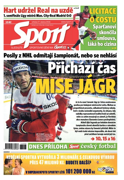 E-magazín Sport - 27.4.2016 - CZECH NEWS CENTER a. s.