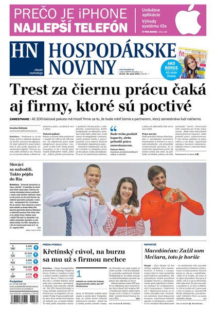 E-magazín Hospodárske noviny 28.04.2016 - MAFRA Slovakia, a.s.