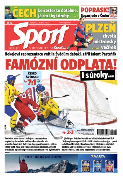 E-magazín Sport - 30.4.2016 - CZECH NEWS CENTER a. s.