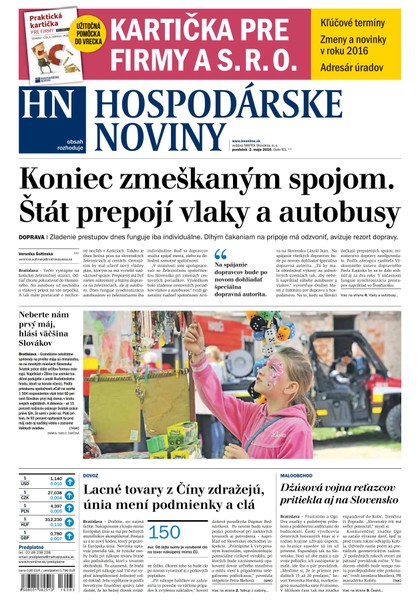 E-magazín Hospodárske noviny 02.05.2016 - MAFRA Slovakia, a.s.