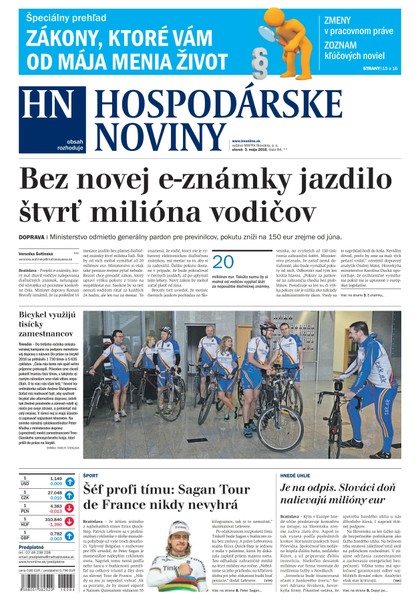 E-magazín Hospodárske noviny 03.05.2016 - MAFRA Slovakia, a.s.