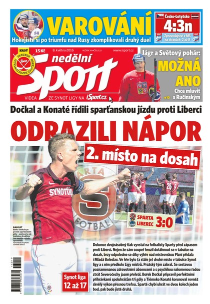 E-magazín Nedělní Sport - 8.5.2016 - CZECH NEWS CENTER a. s.