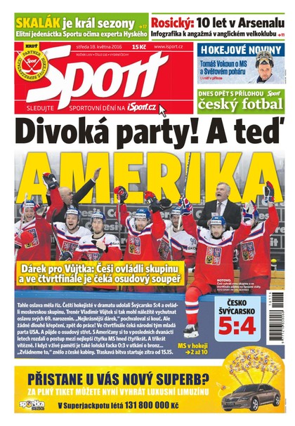 E-magazín Sport - 18.5.2016 - CZECH NEWS CENTER a. s.