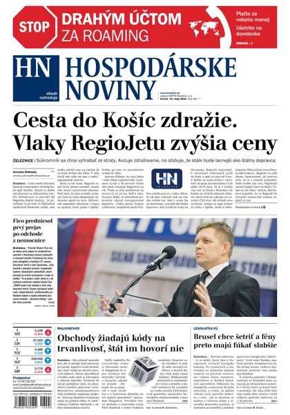 E-magazín Hospodárske noviny 19.05.2016 - MAFRA Slovakia, a.s.
