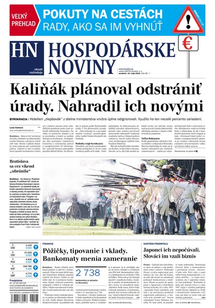 E-magazín Hospodárske noviny 23.05.2016 - MAFRA Slovakia, a.s.