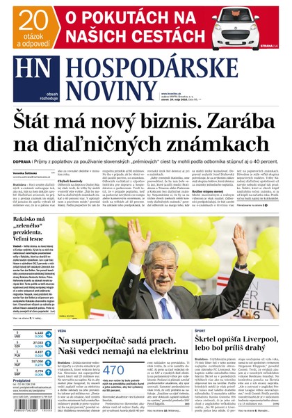 E-magazín Hospodárske noviny 24.05.2016 - MAFRA Slovakia, a.s.