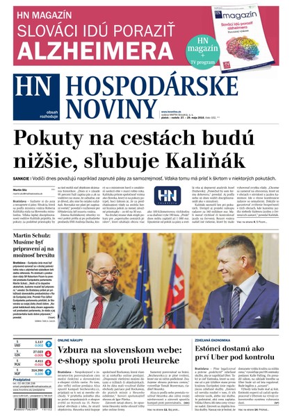 E-magazín Hospodárske noviny 27.05.2016 - MAFRA Slovakia, a.s.