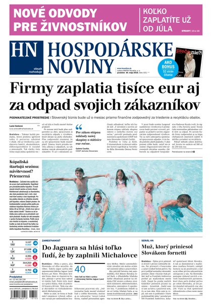 E-magazín Hospodárske noviny 30.05.2016 - MAFRA Slovakia, a.s.