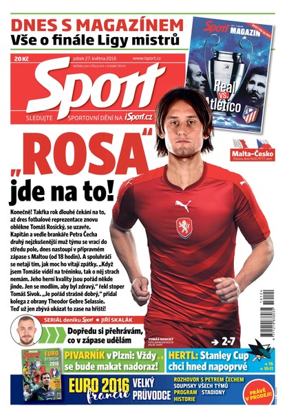 E-magazín Sport - 27.05.2016 - CZECH NEWS CENTER a. s.