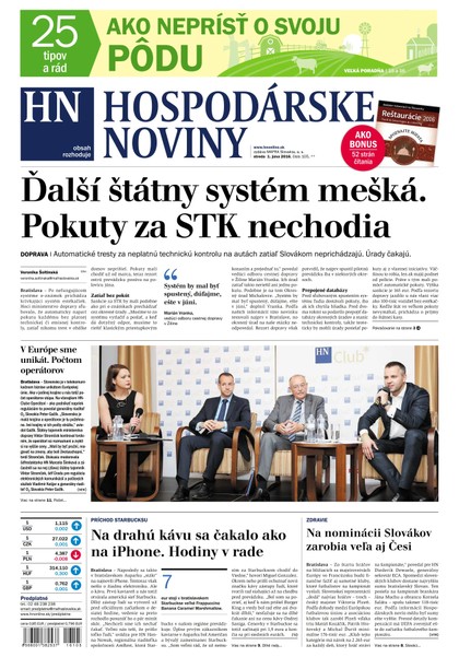 E-magazín Hospodárske noviny 01.06.2016 - MAFRA Slovakia, a.s.