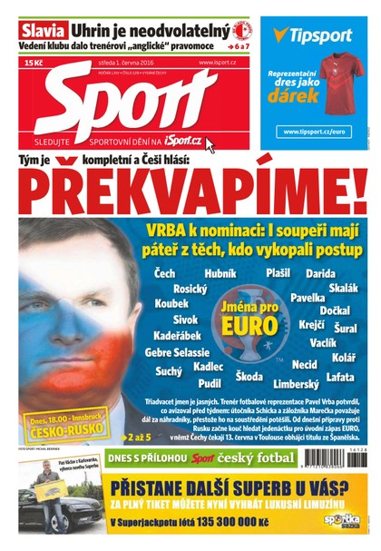 E-magazín Sport - 1.6.2016 - CZECH NEWS CENTER a. s.