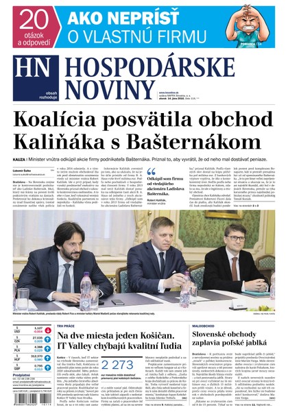 E-magazín Hospodárske noviny 14.06.2016 - MAFRA Slovakia, a.s.