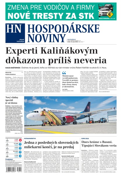 E-magazín Hospodárske noviny 15.06.2016 - MAFRA Slovakia, a.s.