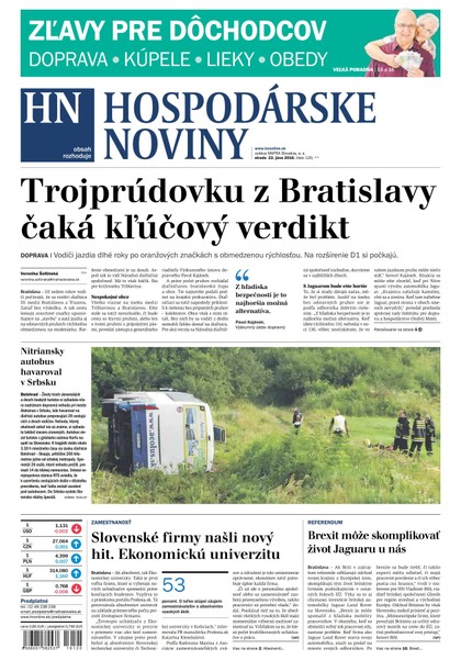 E-magazín Hospodárske noviny 22.06.2016 - MAFRA Slovakia, a.s.