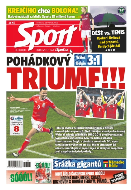 E-magazín Sport - 2.7.2016 - CZECH NEWS CENTER a. s.