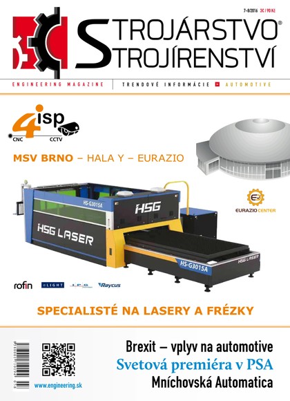 E-magazín STROJÁRSTVO/STROJÍRENSTVÍ 7-8/2016 - MEDIA/ST s.r.o.